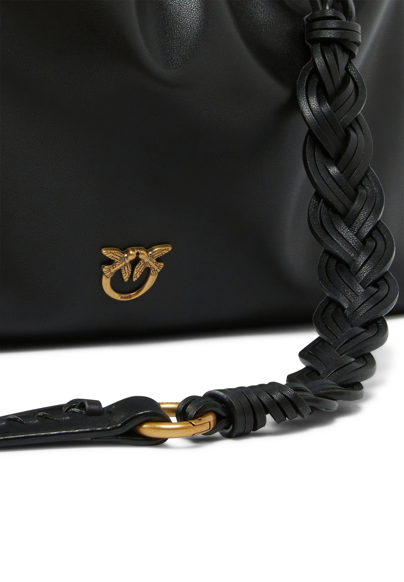 Pinko Drawstring Clutch In Black