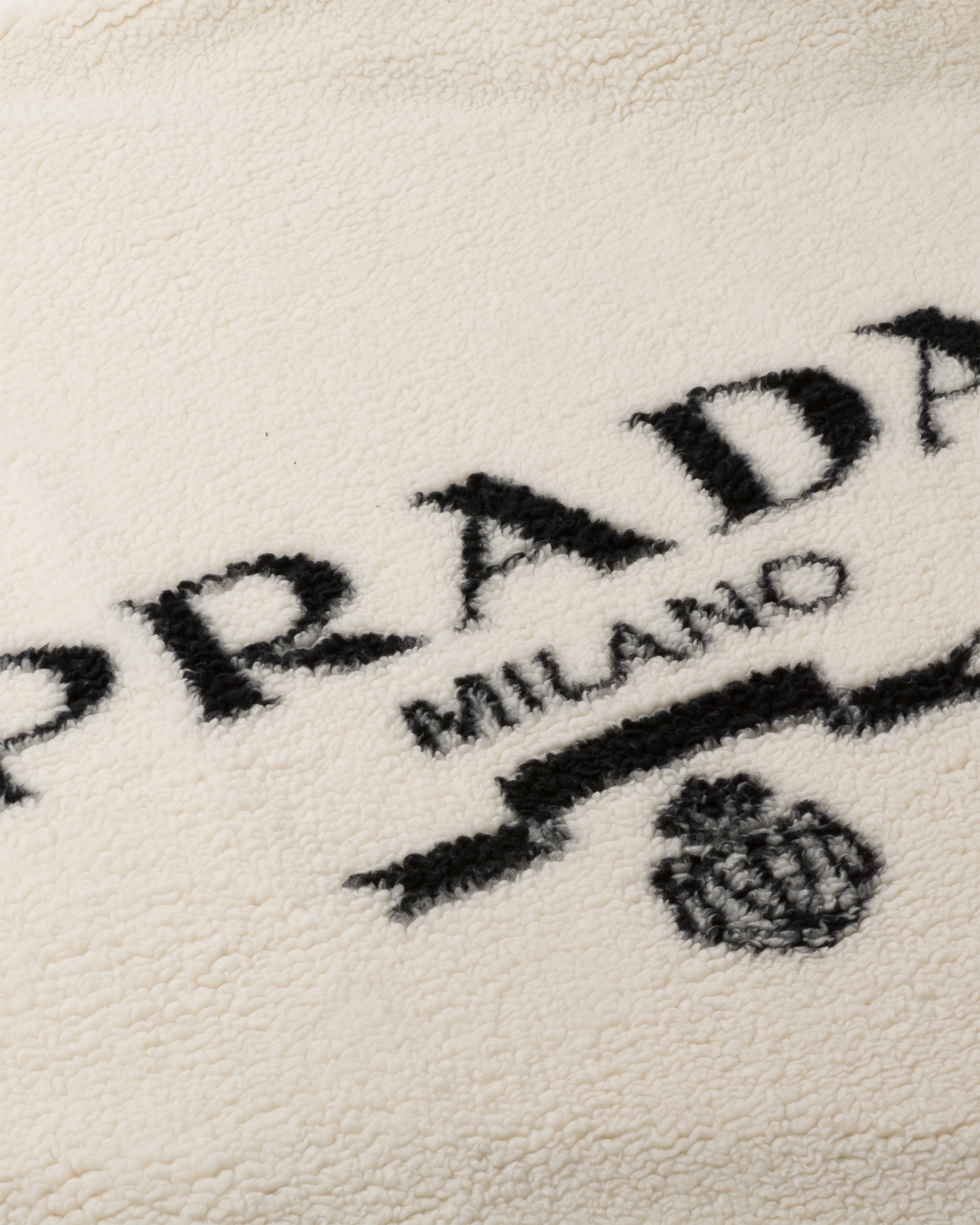 Prada Logo Blanket In Tan/black