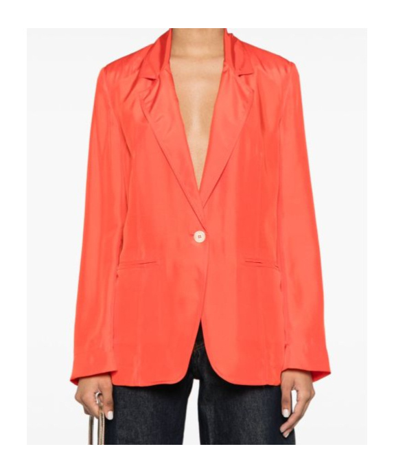 Shop Forte Forte Silk Blazer In Orange