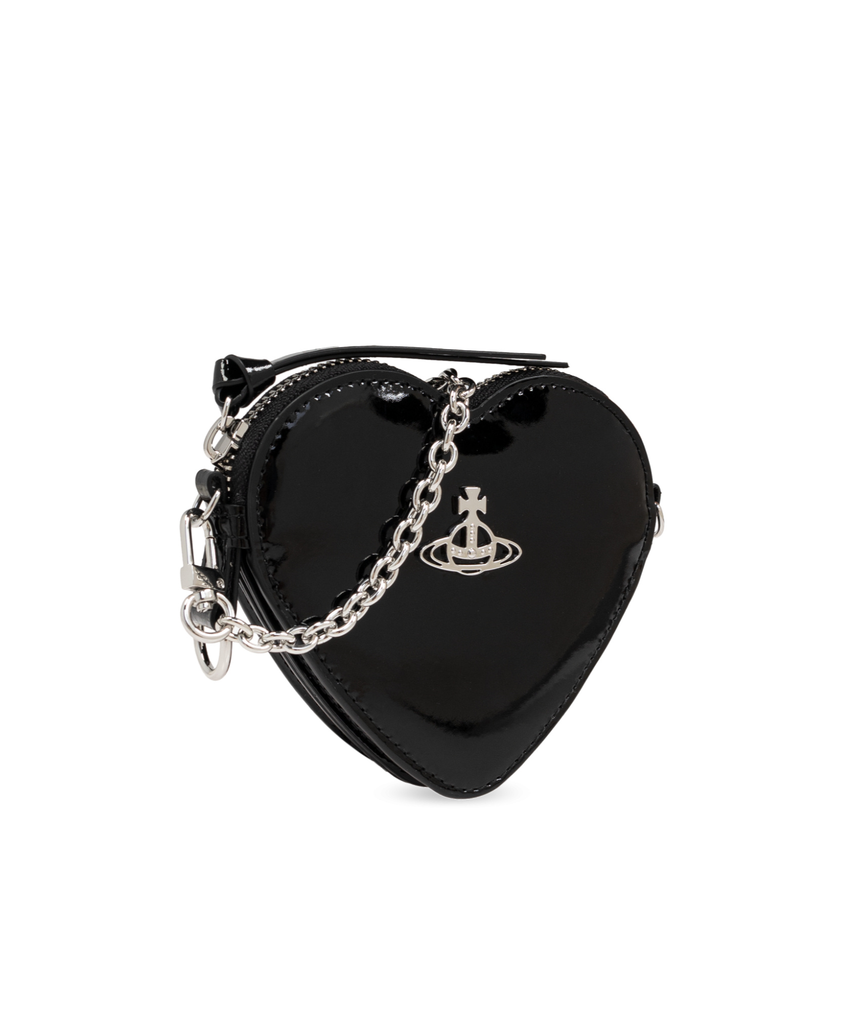 Vivienne Westwood Heart-shaped Chain Wallet In Black