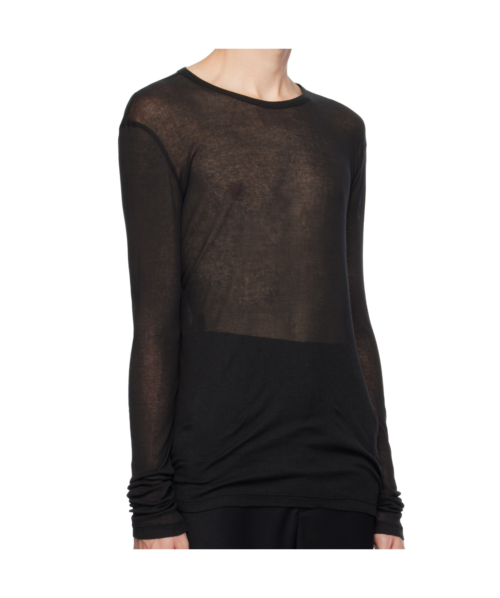 Ann Demeulemeester Greg Modal Long Sleeved T-shirt In Black