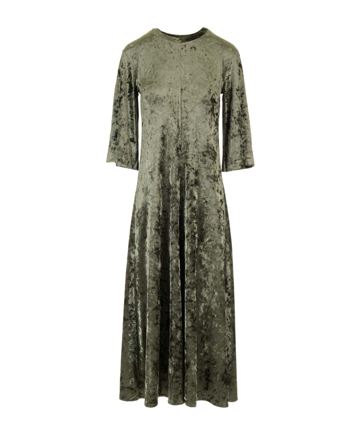 Forte Forte Long Velvet Olive Green Dress In Green