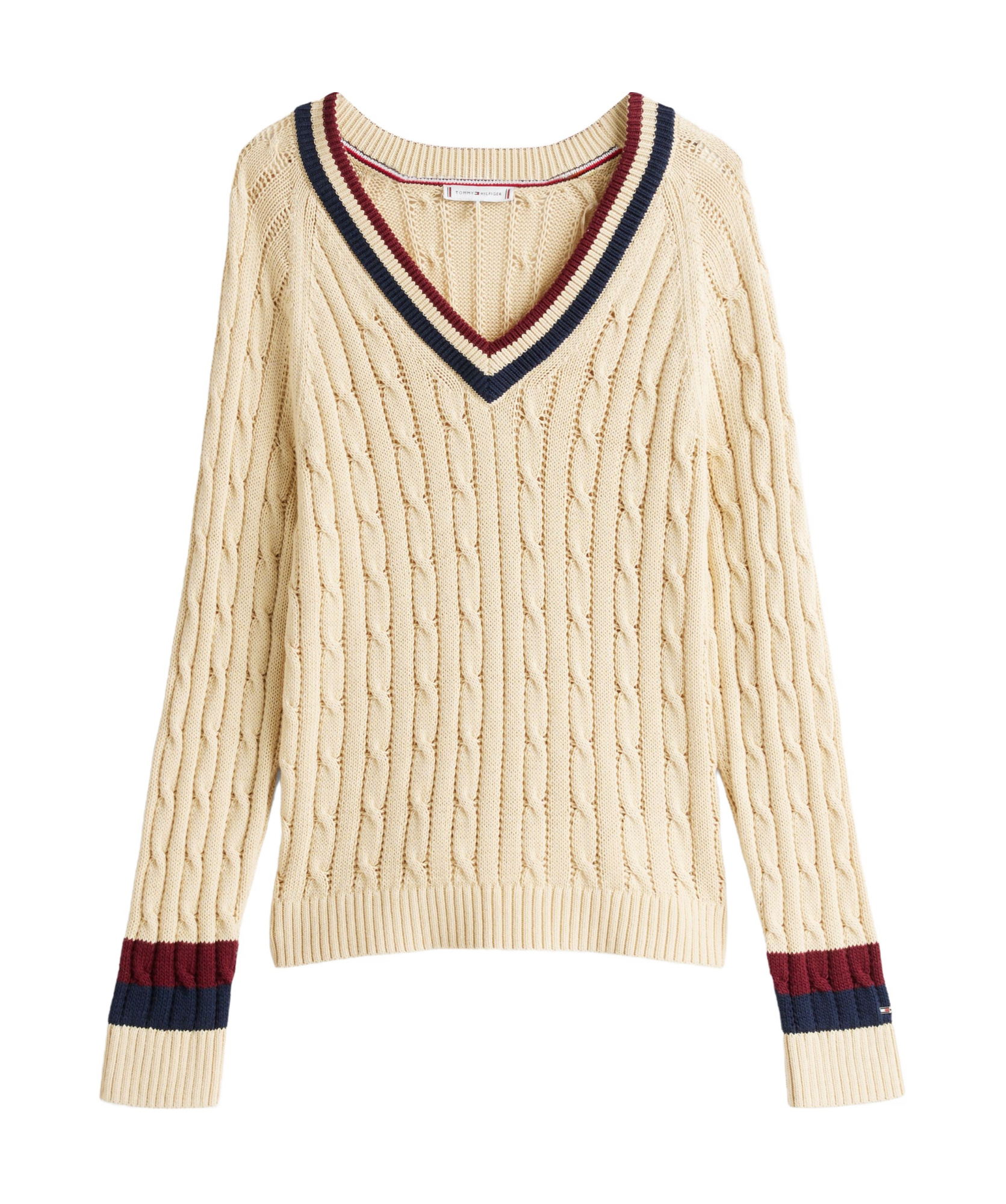 Tommy Hilfiger Cable-knit Sweater In Ivory