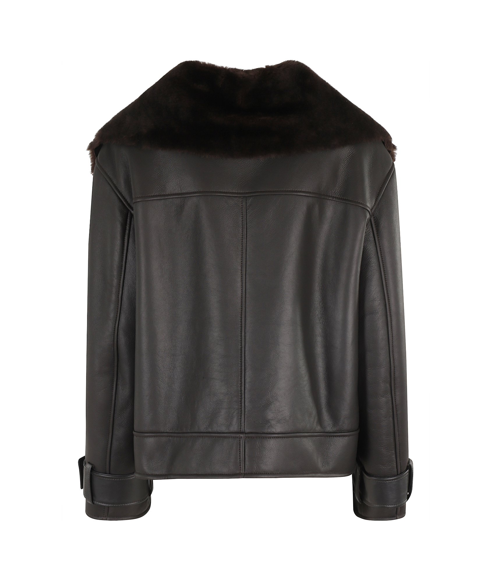 Dondup Double-zip Leather Jacket With Luxurious Fur Collar In Black
