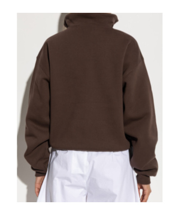 Jacquemus The Gros Grain Zipped-rollneck Sweatshirt In Brown