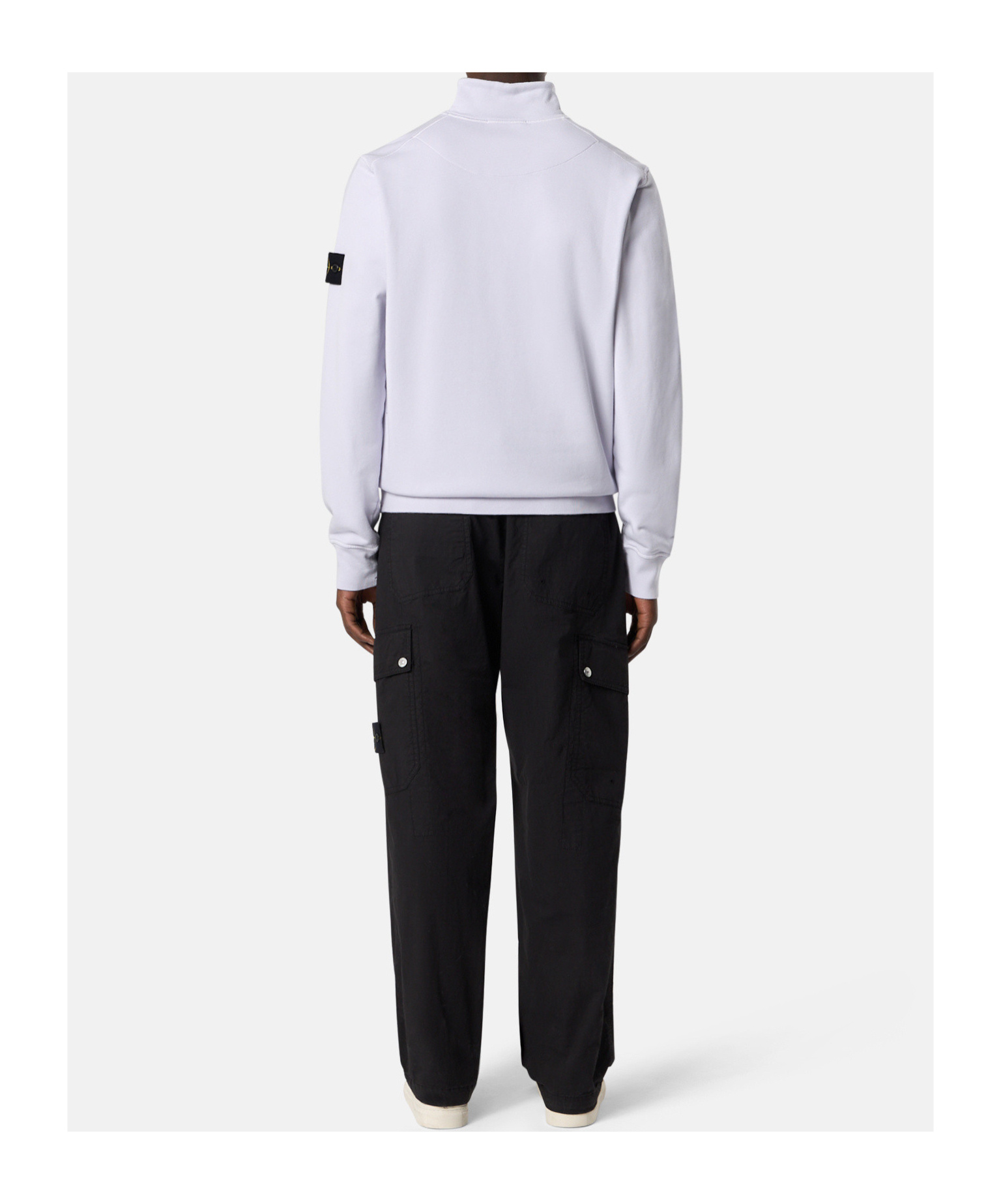 Stone Island Half-zip Sweatshirt With Patch Pockets In Lilac