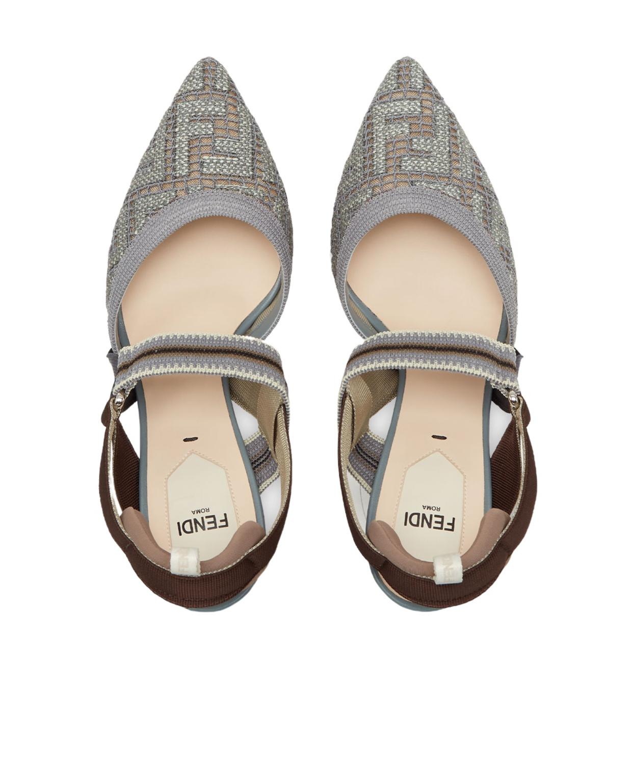 Fendi Colibri Embroidered High-heeled Sandals In Gray