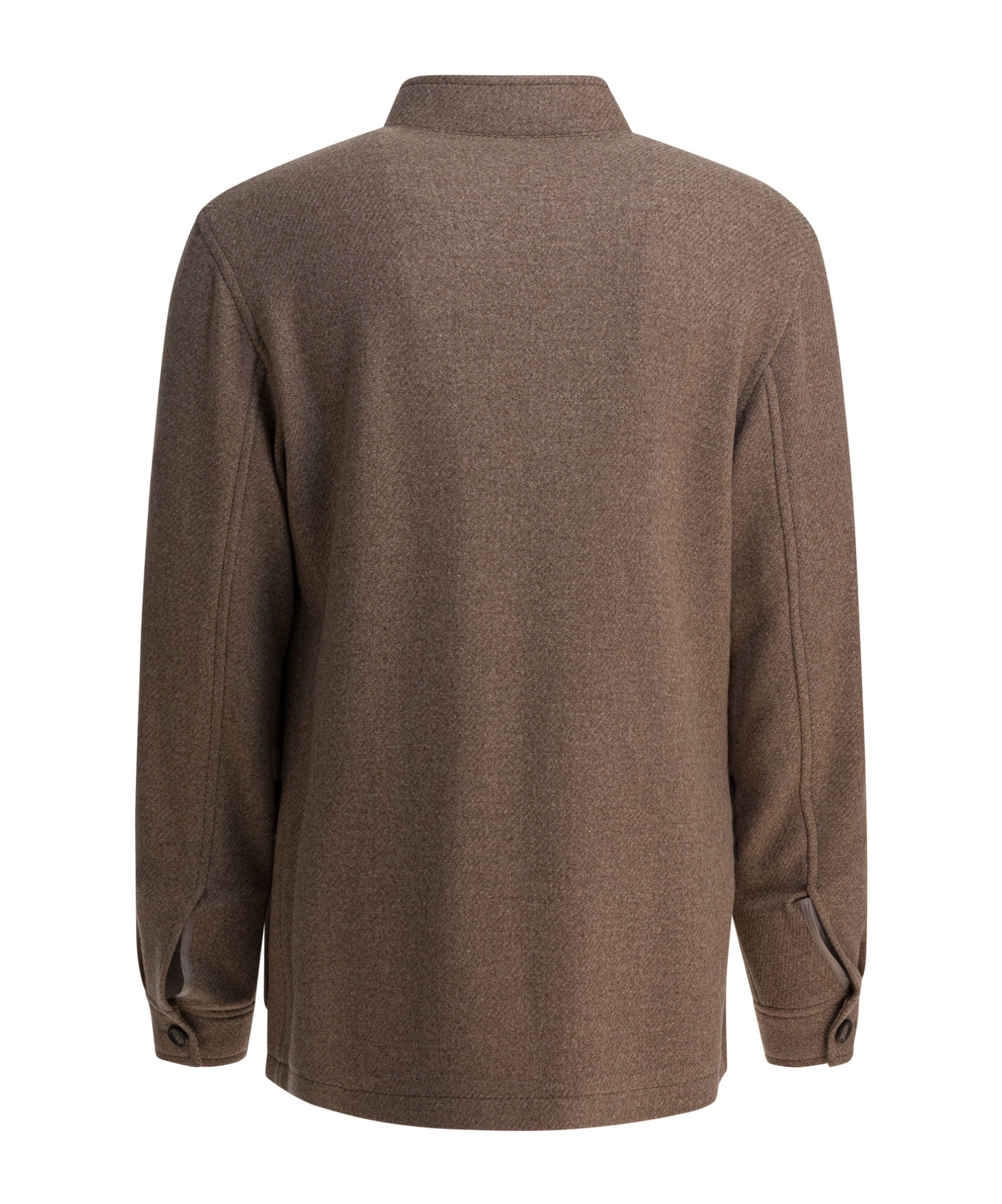 Tagliatore Stand Collar Long Sleeves Front Pockets Coat In Brown