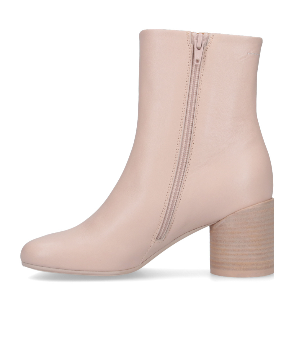 Mm6 Maison Margiela Beige Anatomic Ankle Boots In Nude