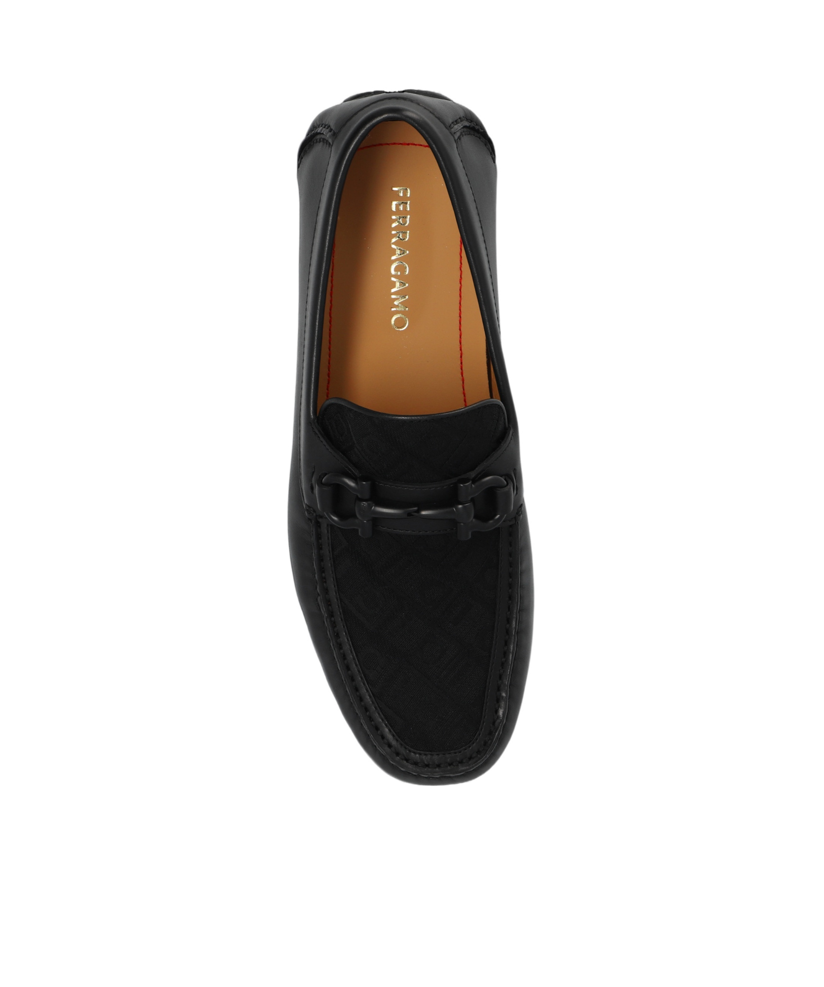 Ferragamo Round Head Logo Detail Loafers In Black