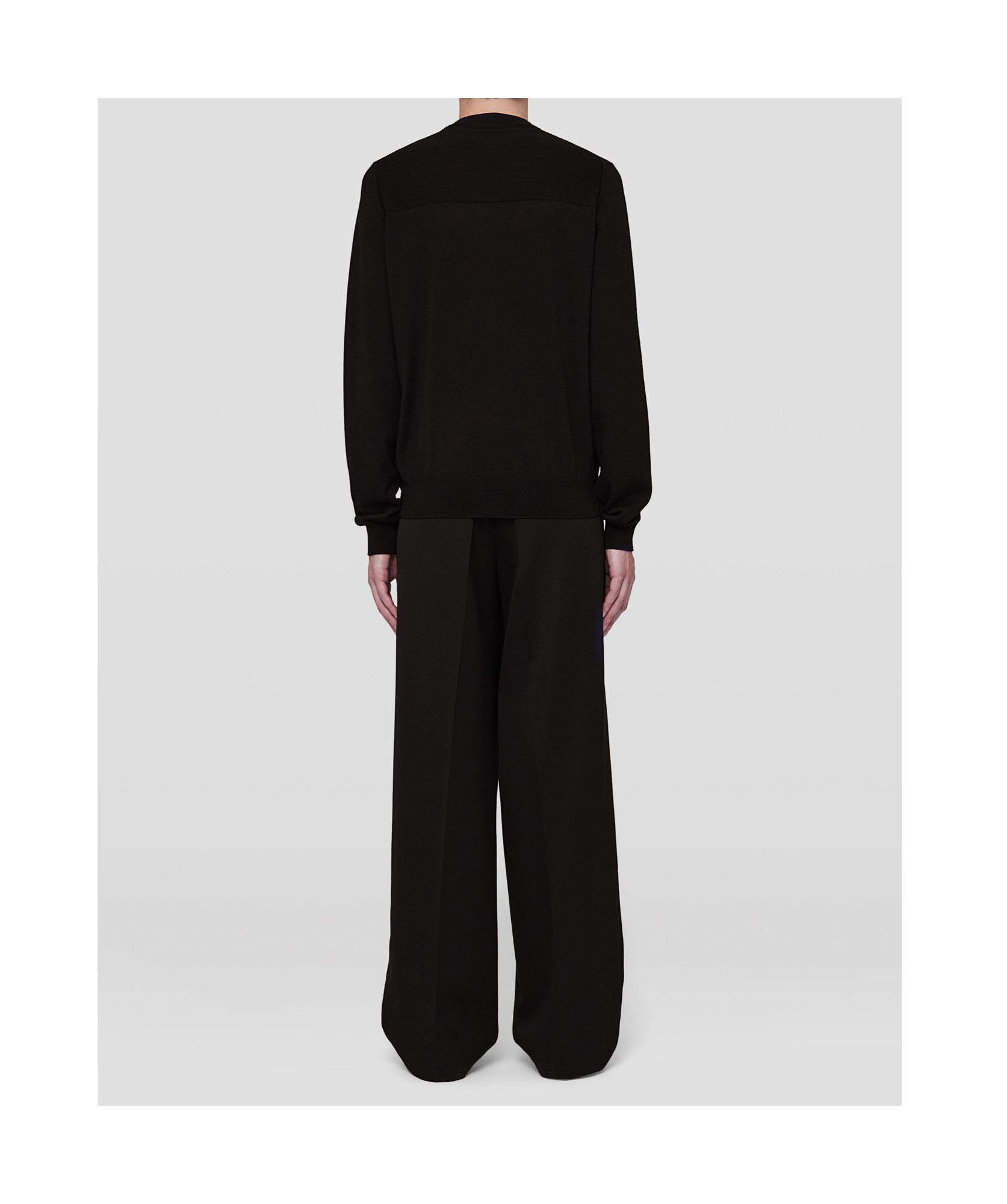 Jil Sander Crewneck Long-sleeved Jumper In Black
