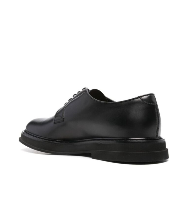 Doucal's Almond-toe Leather Derby Shoes In Black