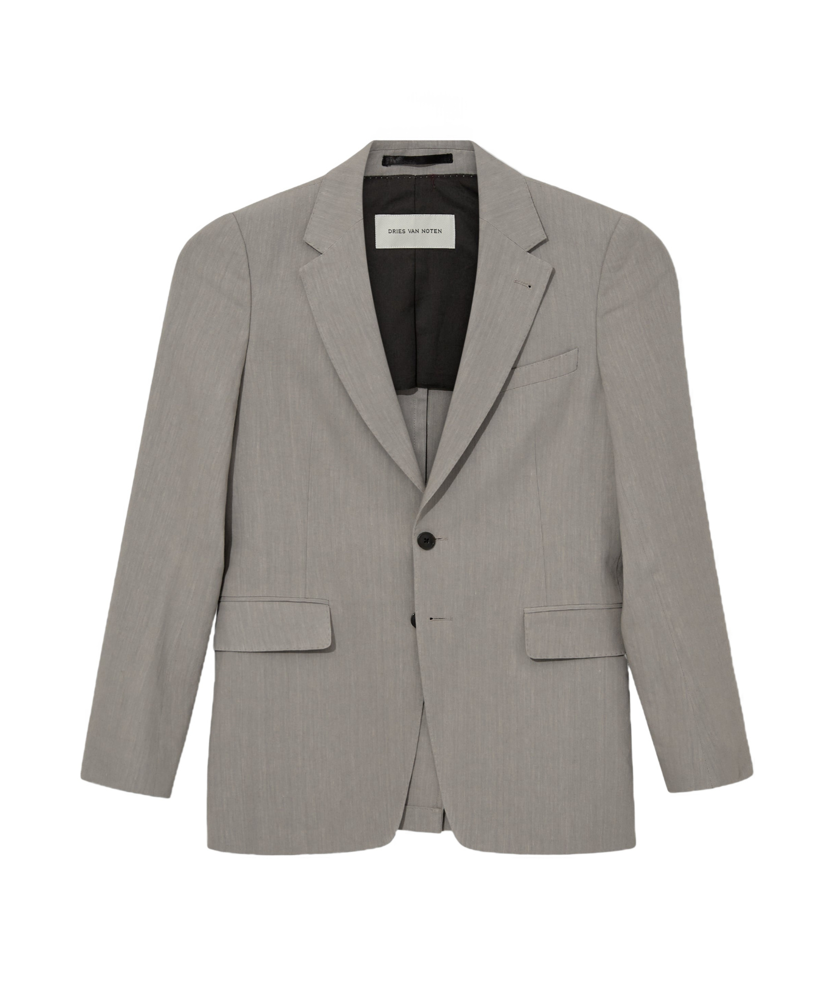 Dries Van Noten Long-sleeved Suit Jacket In Gray