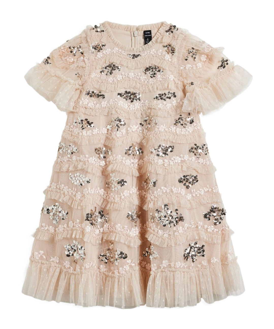 Needle & Thread Daisy Wave Dress In Nude