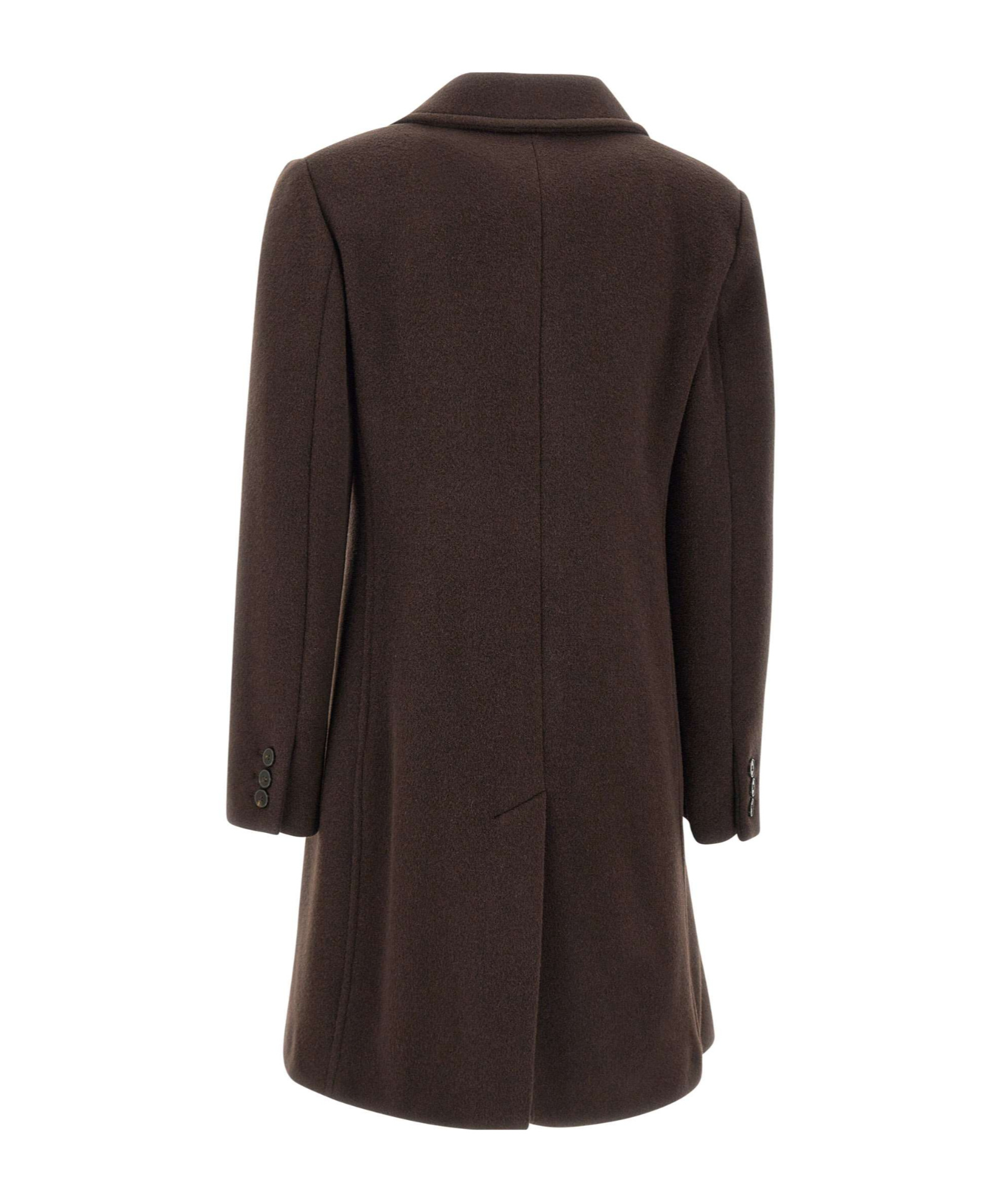 Marella Peak-lapel Buttoned Coat In Brown