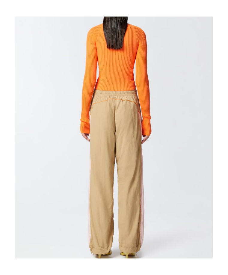 Pinko Technical Canvas Joggers With Side Band In Multi