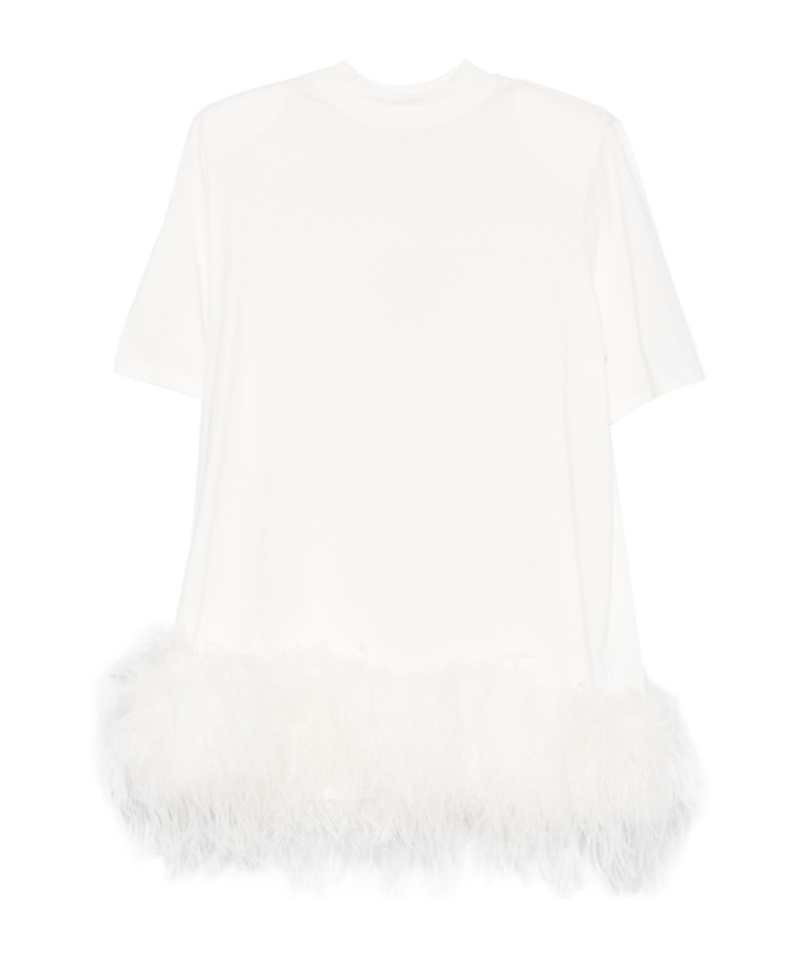 Attico Round Neck Dress In White