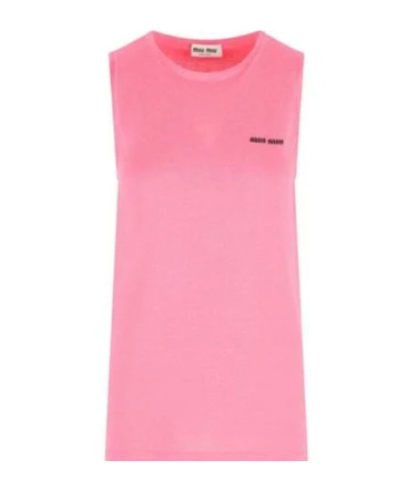 Miu Miu Crew Neck Vest In Pink