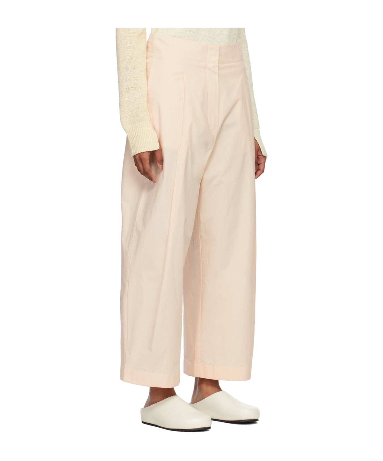 Studio Nicholson Pleat-detail Wide-leg Trousers In Nude