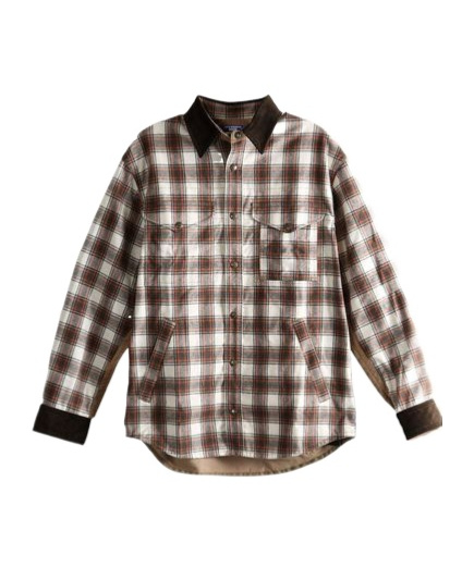 Junya Watanabe Checked Corduroy-paneled Overshirt In Brown