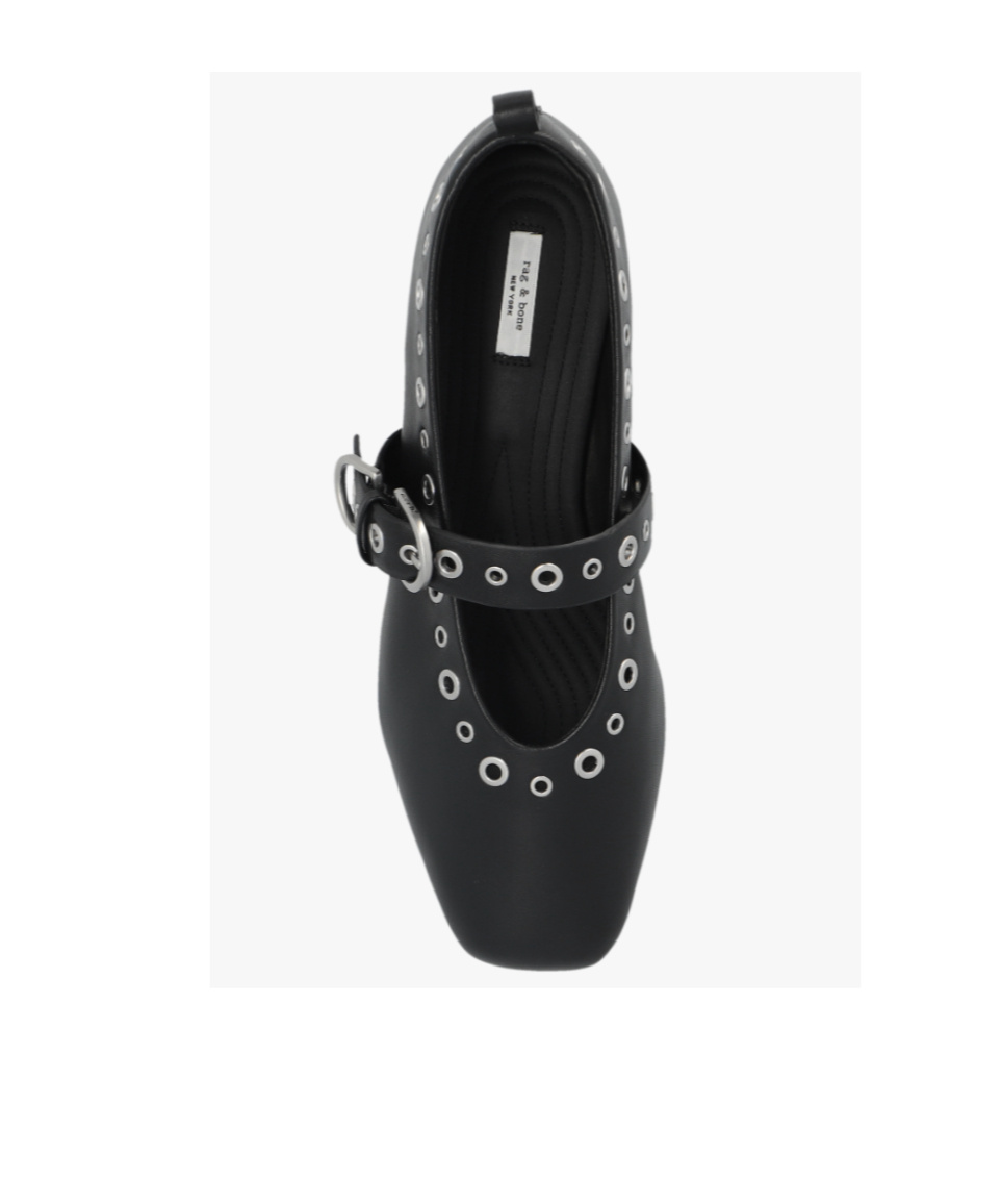 Rag & Bone Black Spire Mary Jane Ballerina Flats In Black
