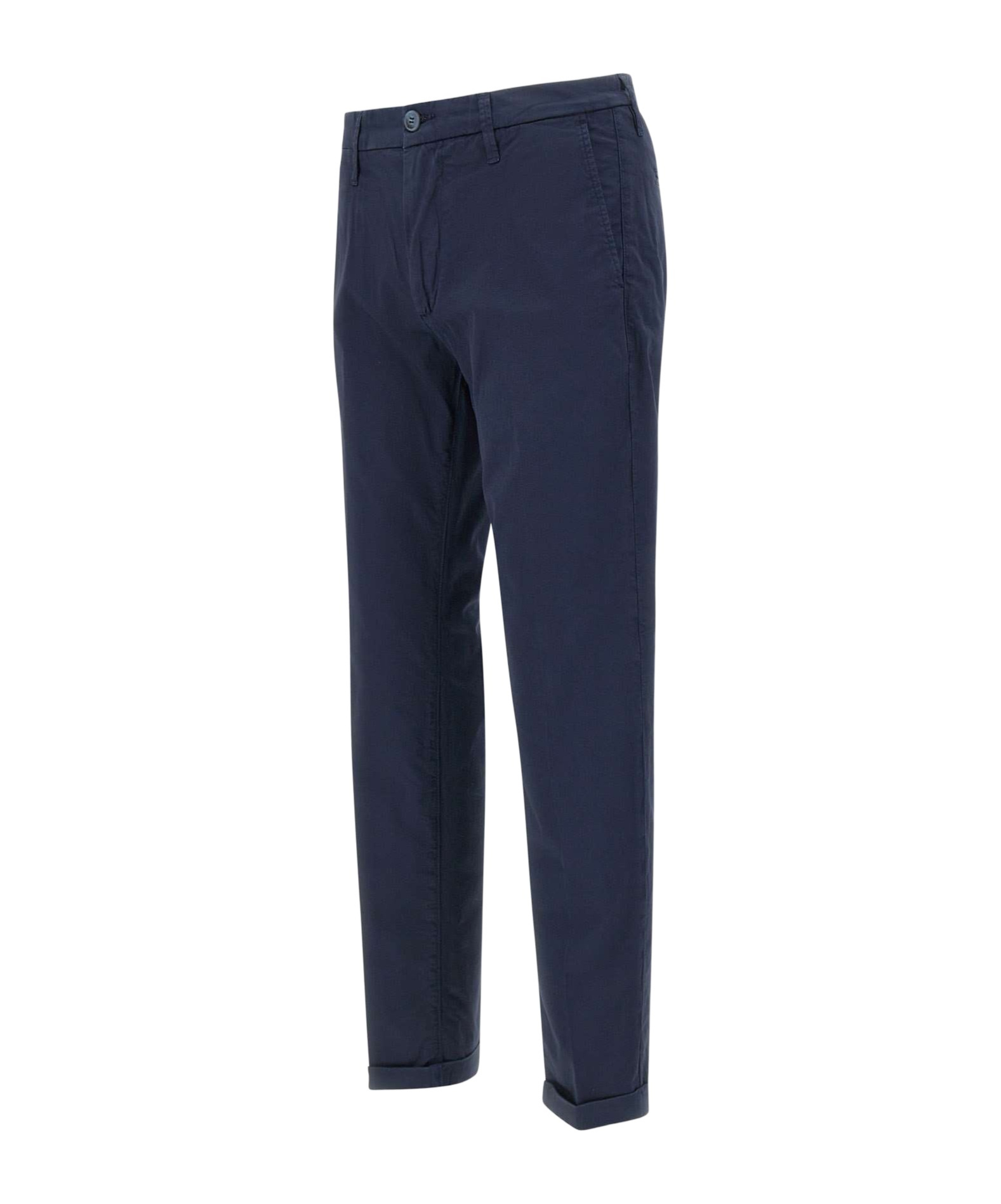 Re-hash Dark Blue Straight Casual Pants In Blue