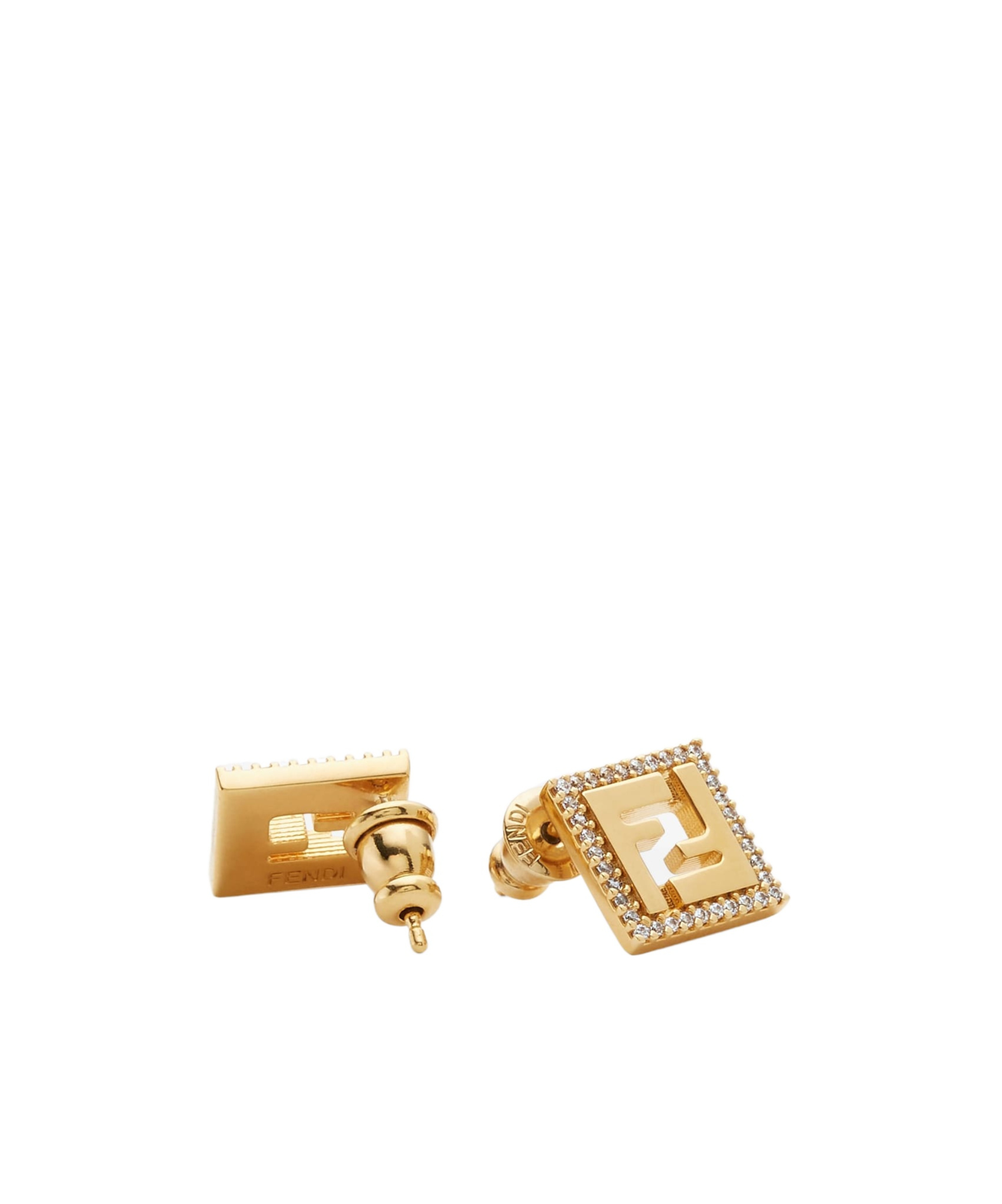 Fendi Ff Pattern Earrings In Yellow