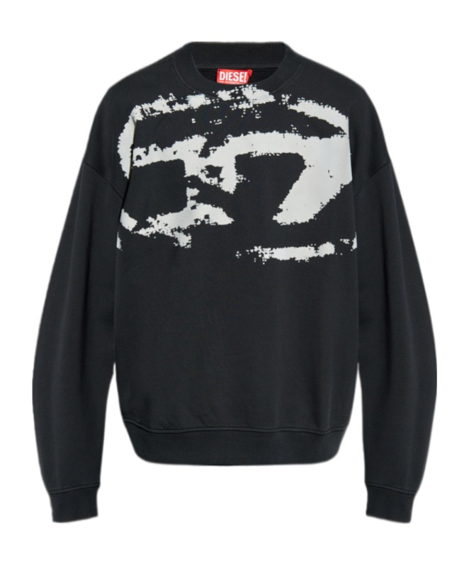 Diesel Fleece Sweatshirt With F In Black