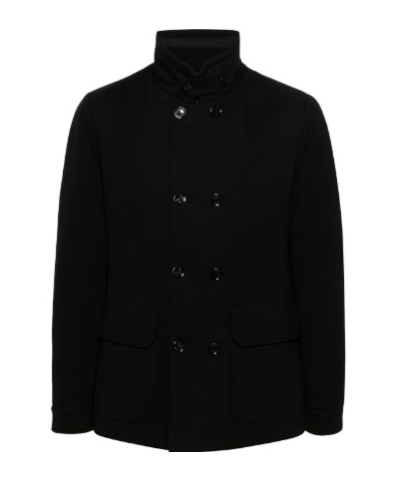 Moorer Tailored Black Jacket With Classic Lapel And Button Closure In Black