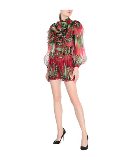 Dolce & Gabbana Printed Long-sleeved Jumpsuits In Red