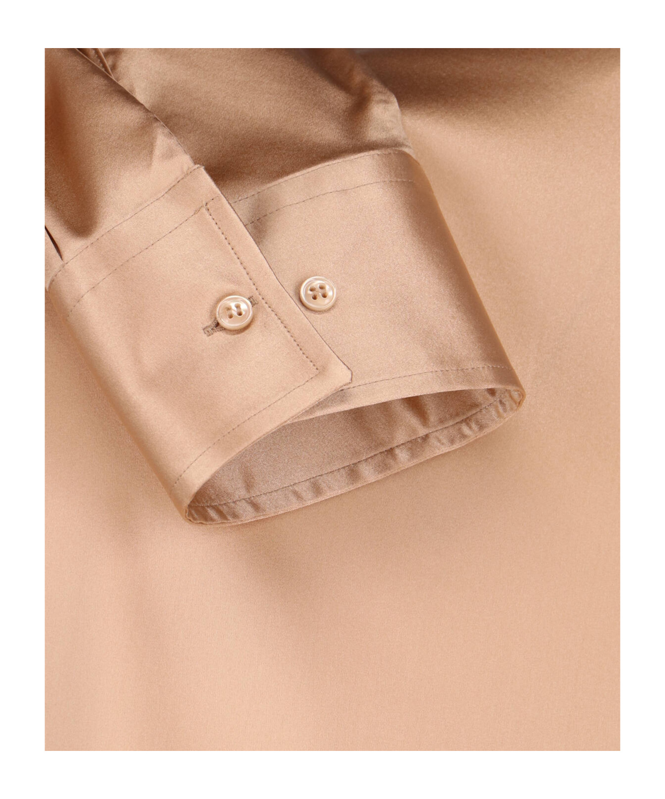 Ermanno Scervino Satin Long Sleeve Top With Bow Detail In Brown