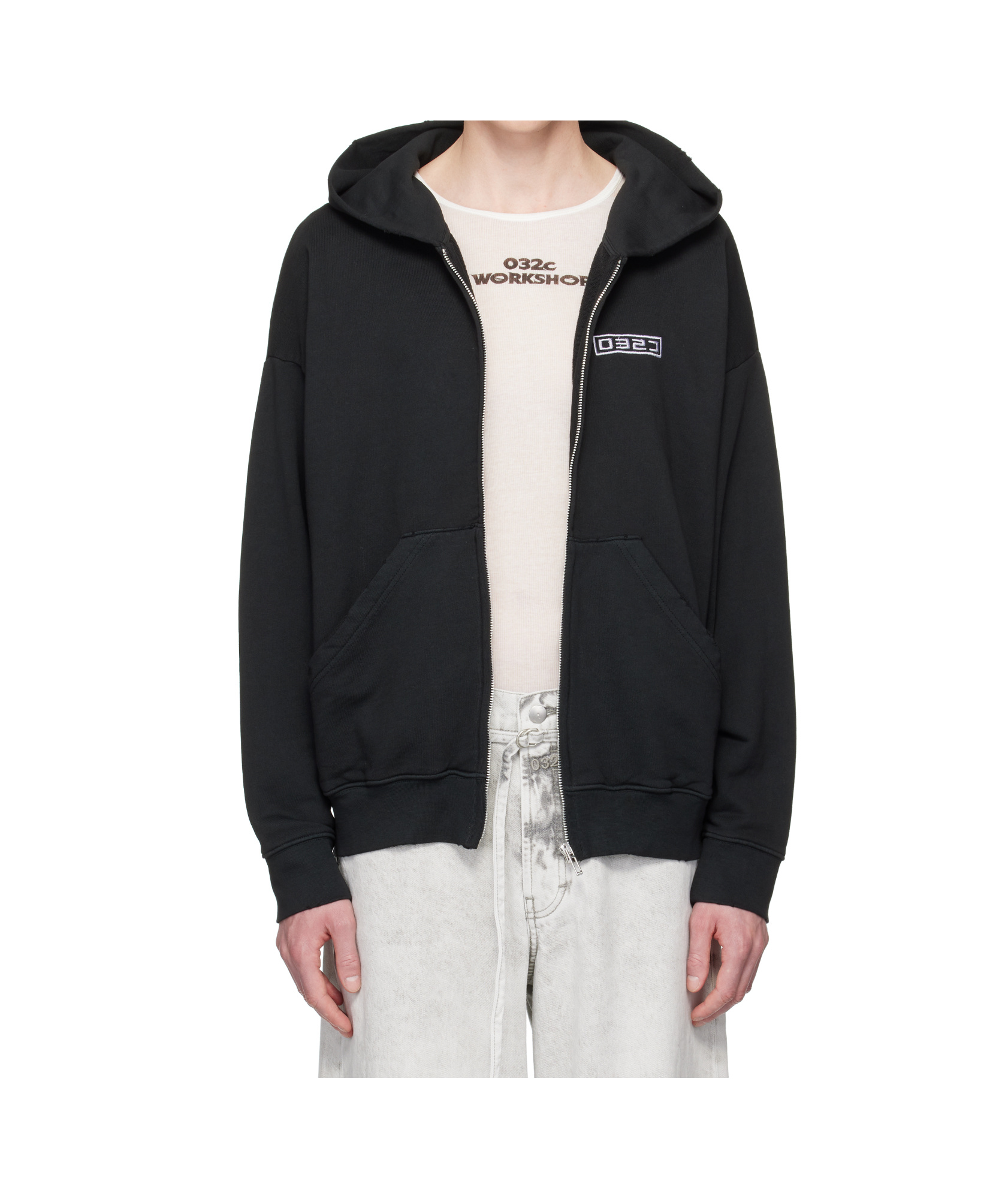 032c Black Routine Zip Hoodie