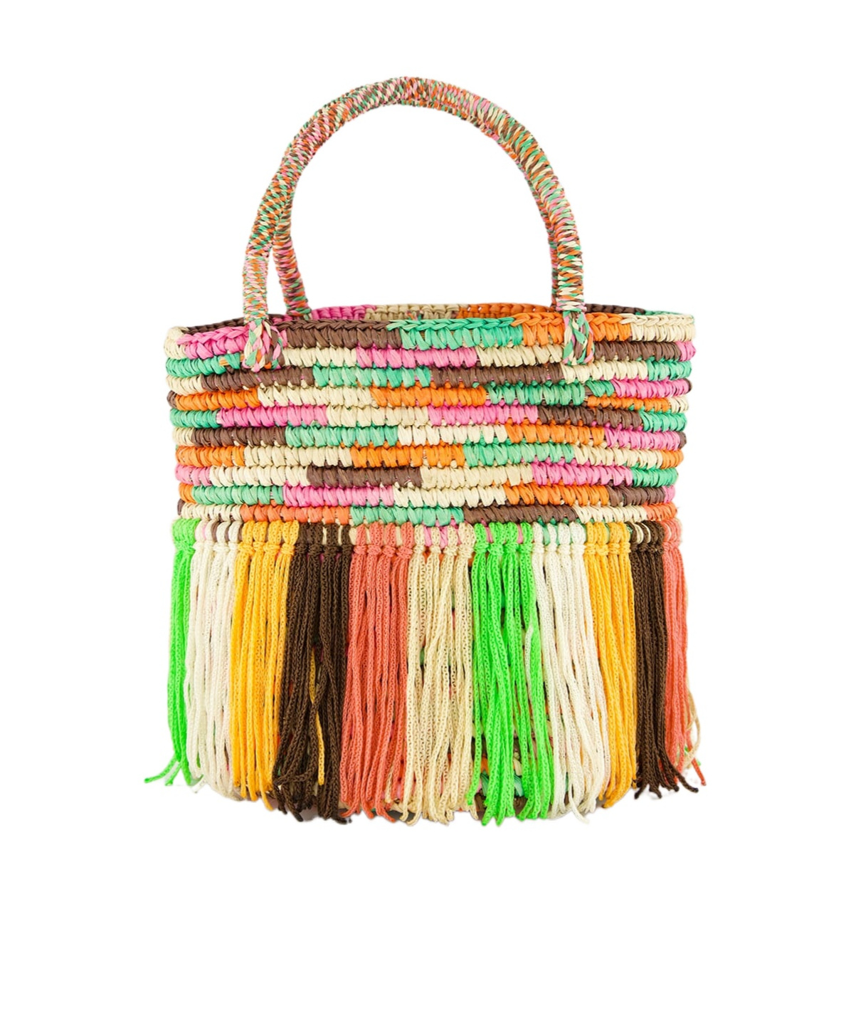 Sensi Studio Baby Fringed Woven Tote Bag