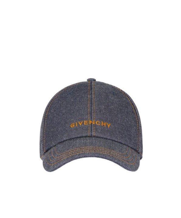Givenchy Embroidered Cap In Denim In Purple