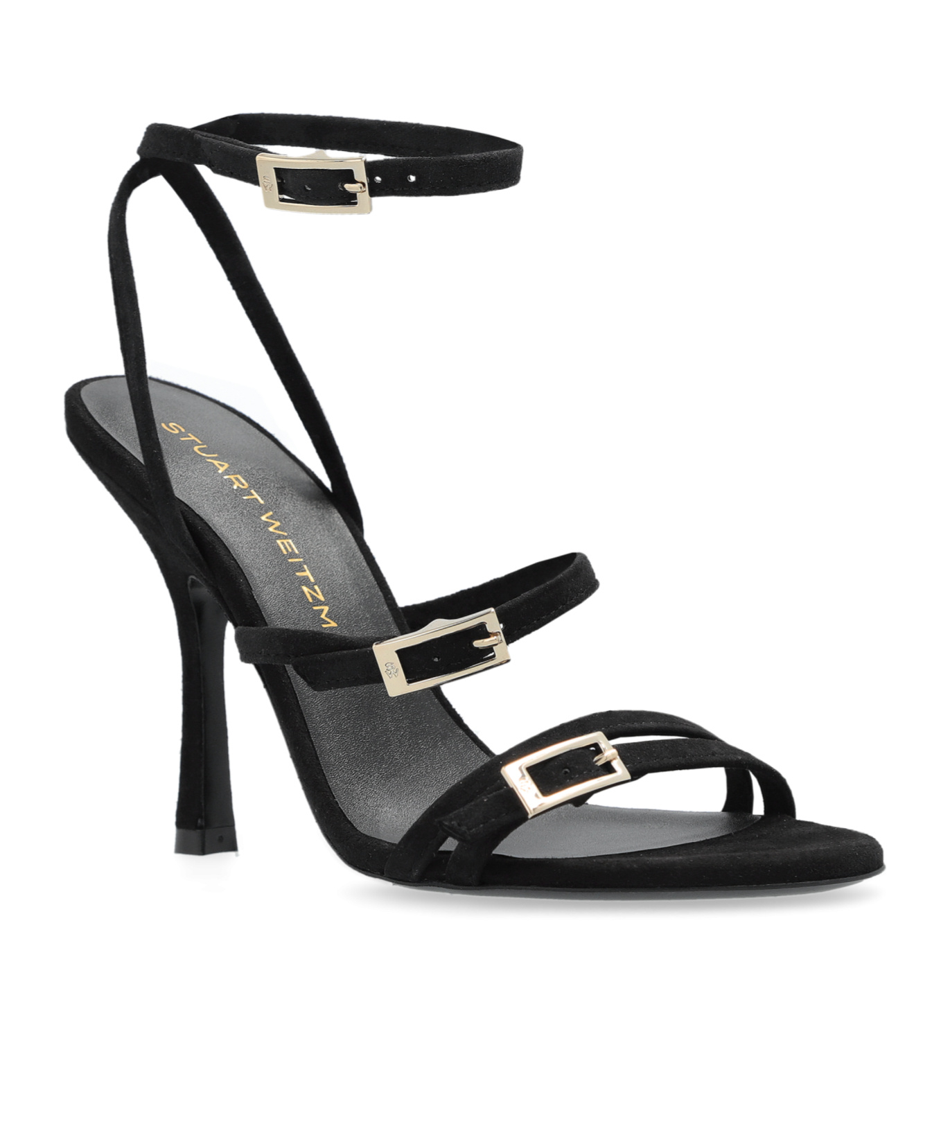 Stuart Weitzman Round-headed High-heeled Sandals In Black