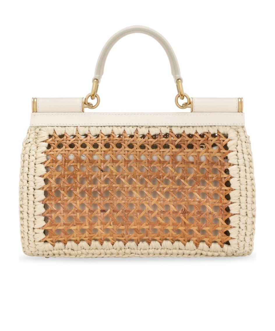 Dolce & Gabbana Sicily Cotton-blend Bag In Nude