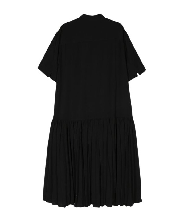 Jil Sander Mushroom-embroidered Crepe Midi Dress In Black