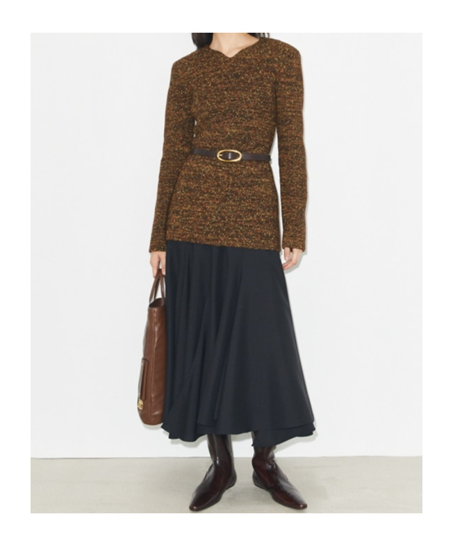 Tory Burch Nylon And Viscose Marled Sweater In Brown