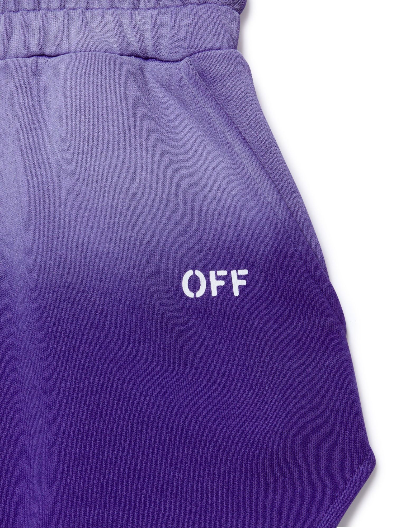 Off-white Bleached Stamp Shorts In Purple