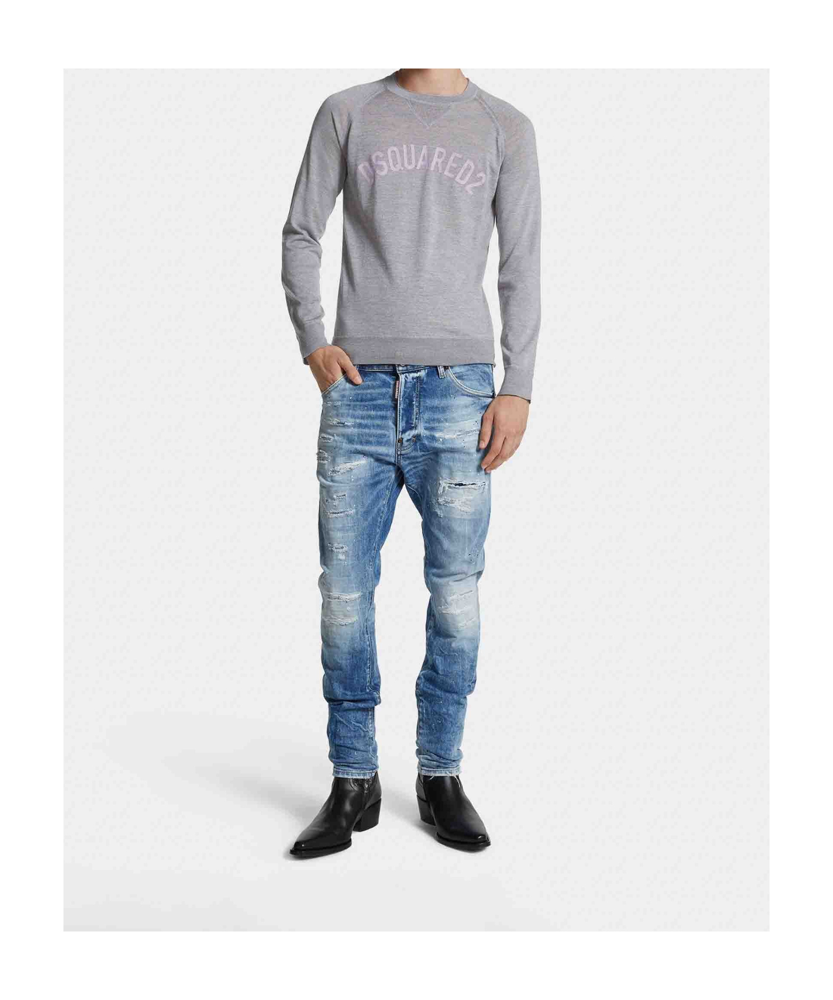 Dsquared2 Fine-knit T-shirt In Gray