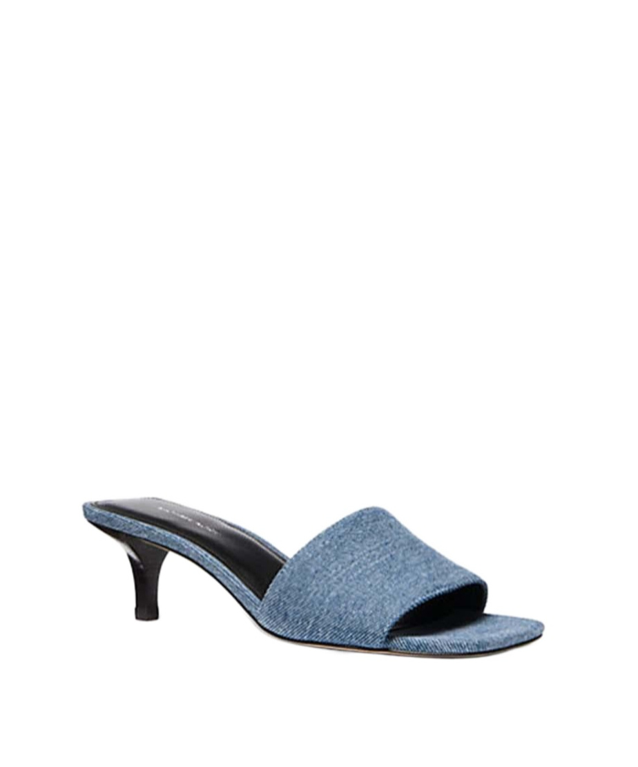 Michael Kors Merriam Denim Kitten Heel Sandal In Blue