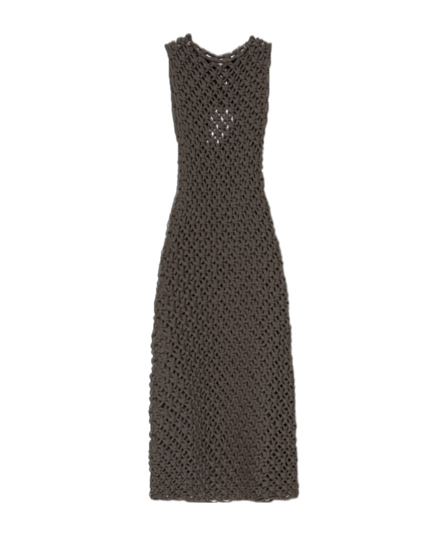 Alaïa Hand Knotted Dress In Gray