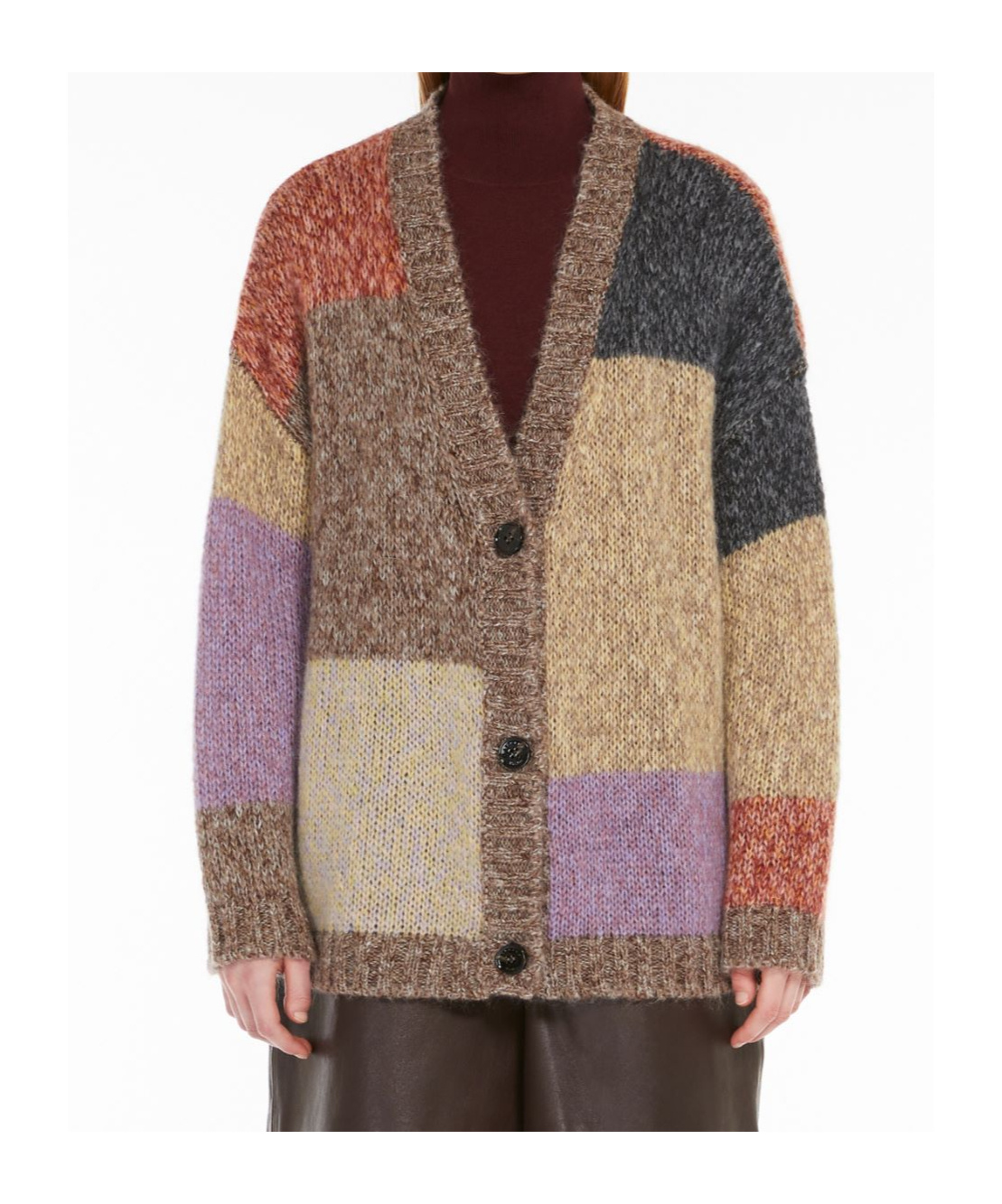 Weekend Max Mara Multicolor Acrylic Blend Camera Cardigan In Nude