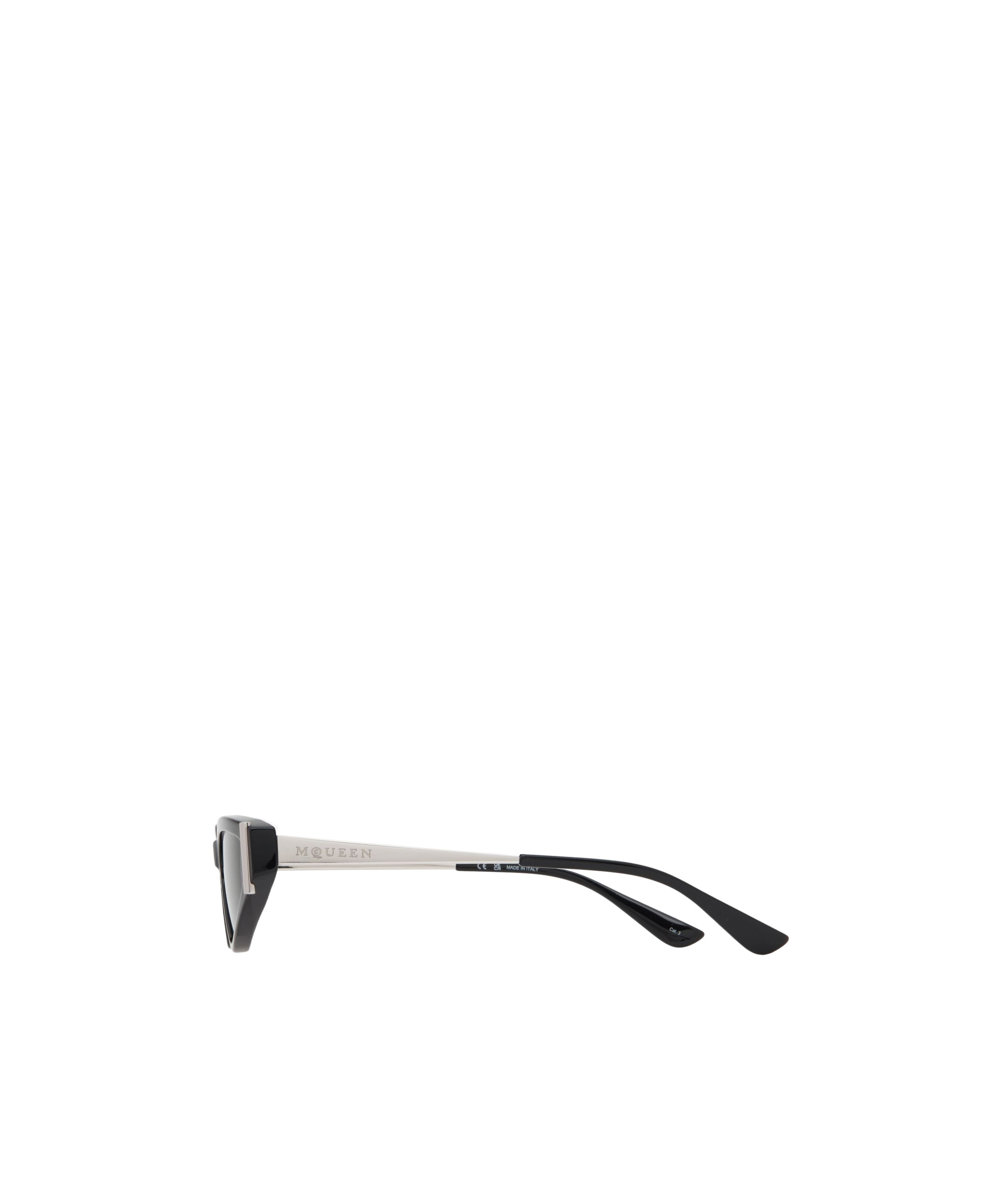 Alexander Mcqueen Side T-bar Sunglasses In Black/smoky