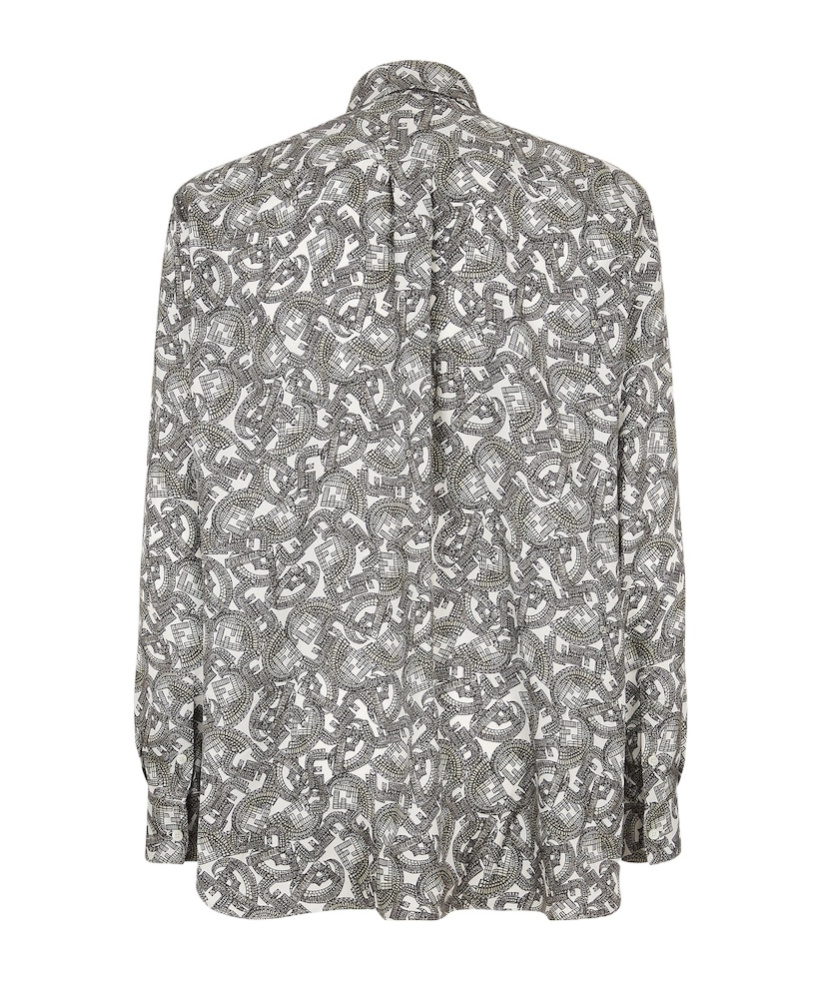 Fendi Long-sleeved Loose Shirt In Gray