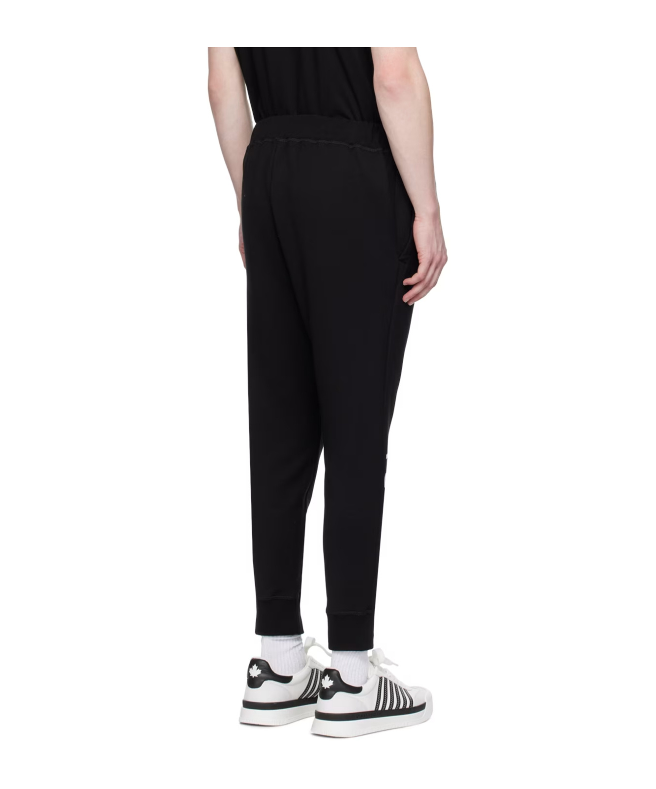 Dsquared2 Logo And Text Print Sweatpants In Black