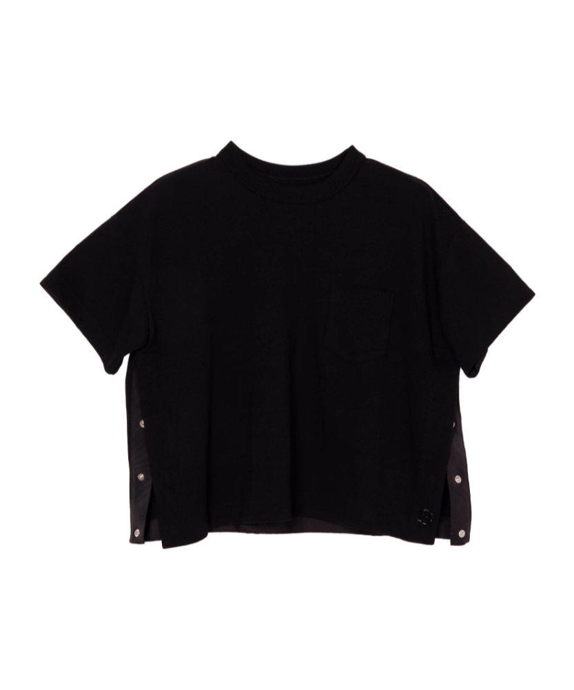 Sacai S Cotton Jersey T-shirt In Black