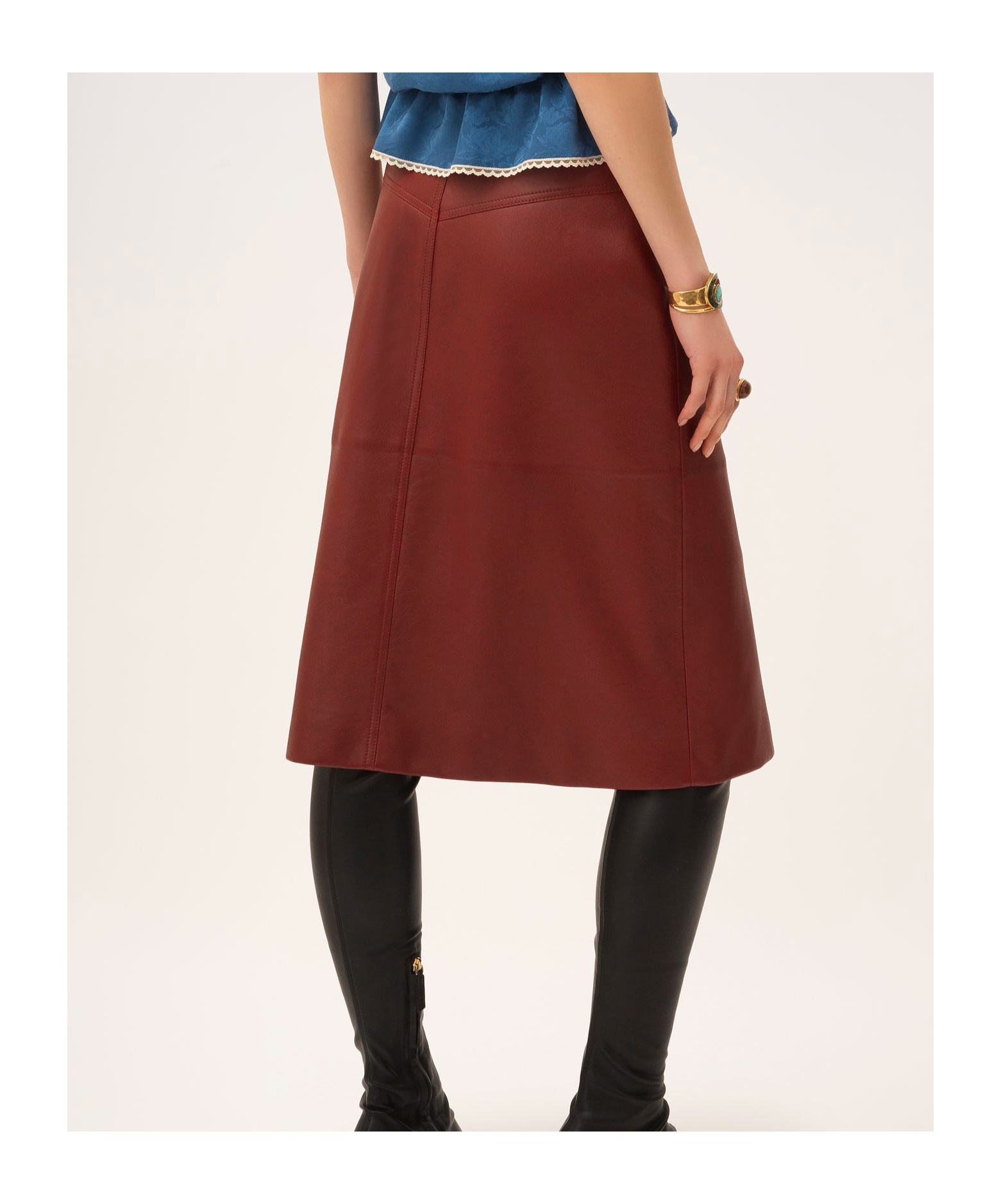 Chloé Knee-length Skirt In Leather In Red