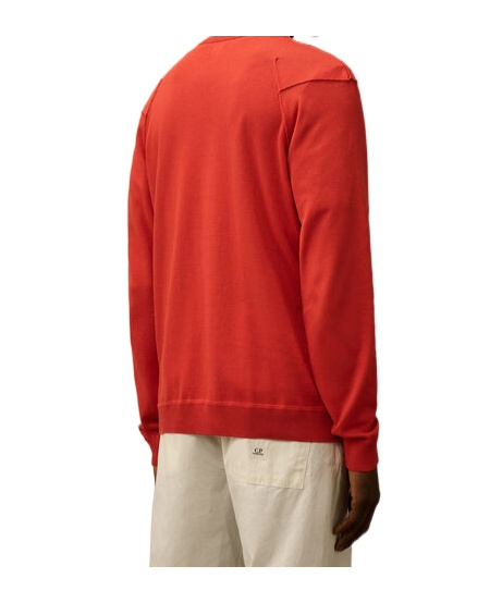 C.p. Company Sea Island Crewneck Lens Knit In Red
