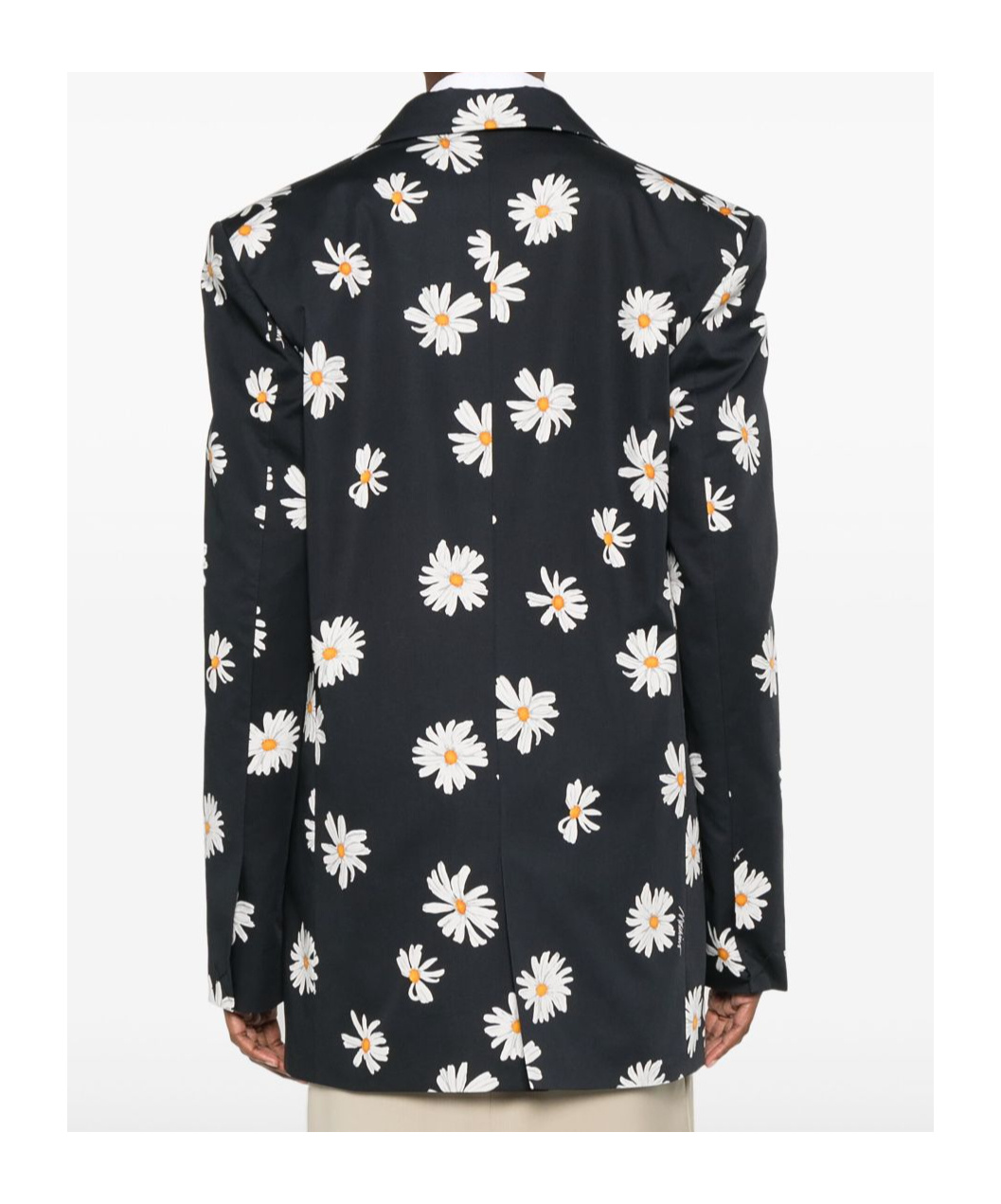 Moschino All-over Daisy Print Blazer In Black